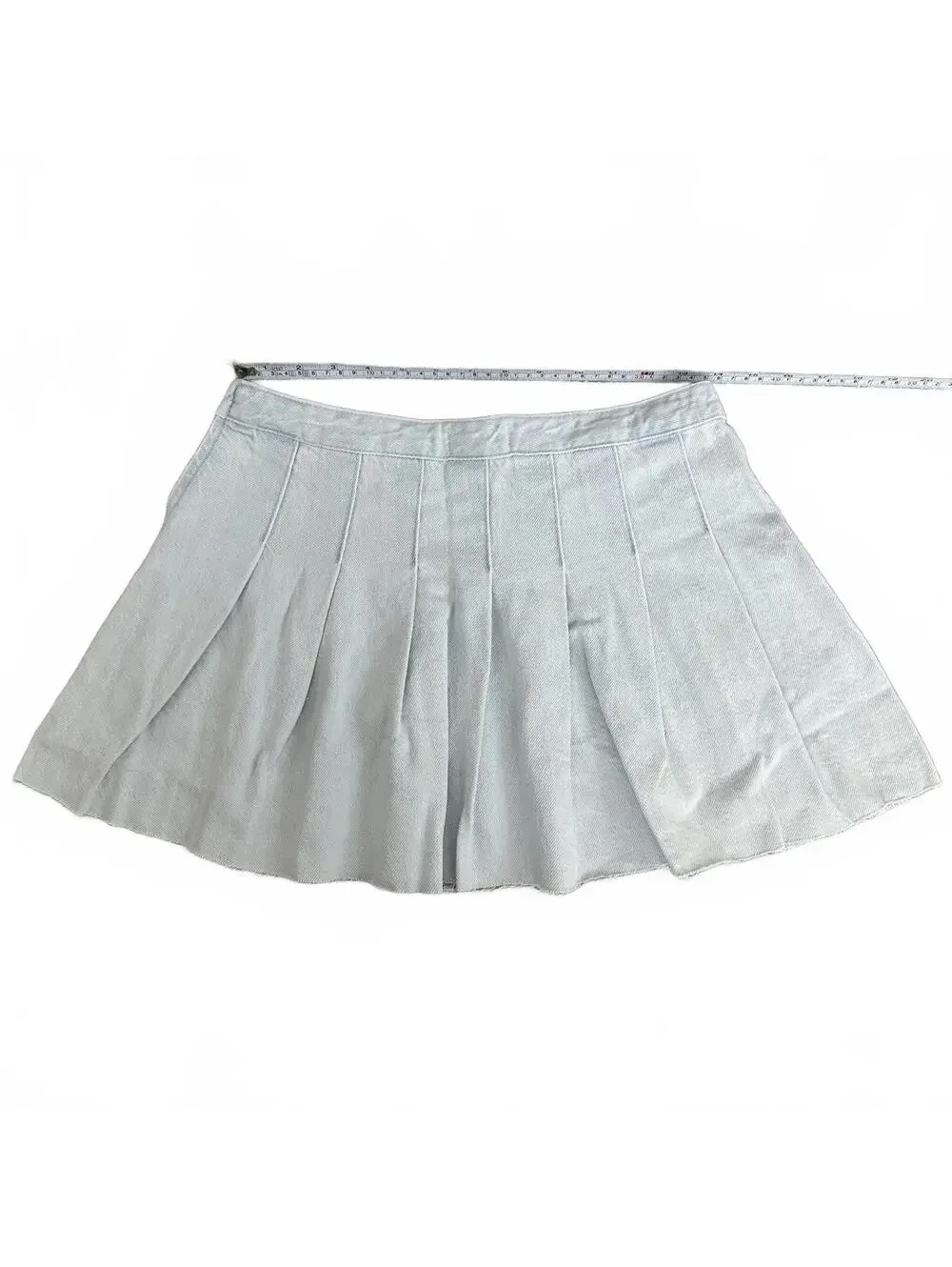 Pacsun Eco Light Indigo Mid Rise Pleated Denim Mini Skirt NWT 25